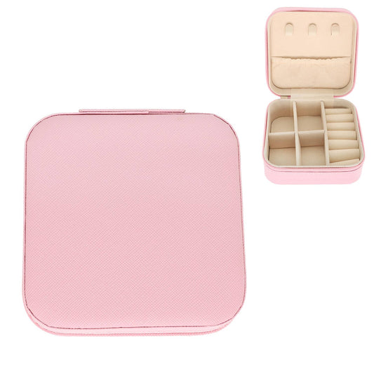 Monochromatic Pu Leather Jewelry Box : Pink