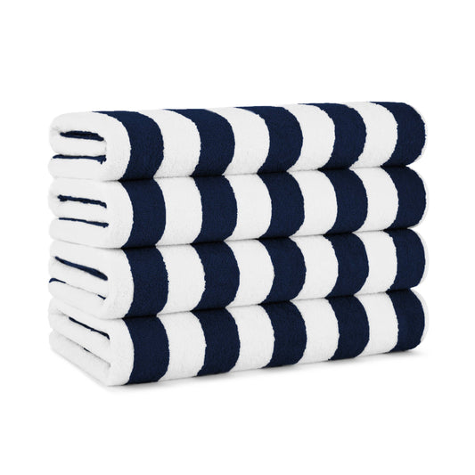 California Cabana Striped Beach Towels: Navy