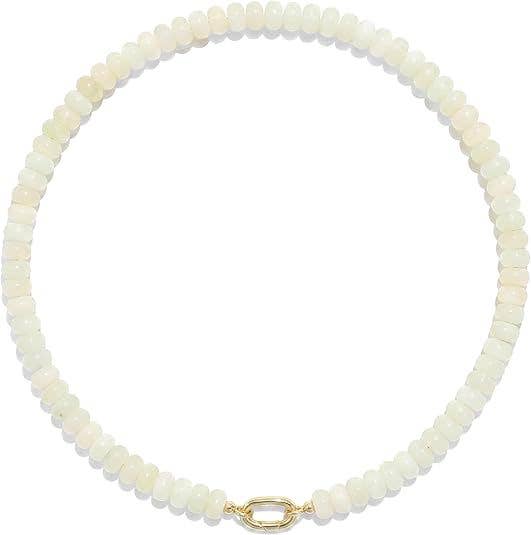 Rondelle Bead Necklace Detachable Oval Metal Buckle Dainty: Color_20 / M