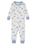 Pajama Set Snug Prt-Bear Talk in Multi Blue