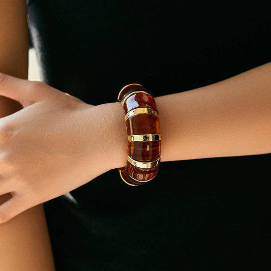 Geometric Bracelet: Amber & Gold