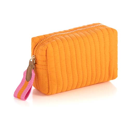 Ezra Small Boxy Cosmetic Pouch: Orange