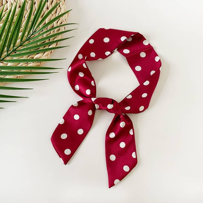 Minimalist Fashion Polka Dot Scarf: Red / M