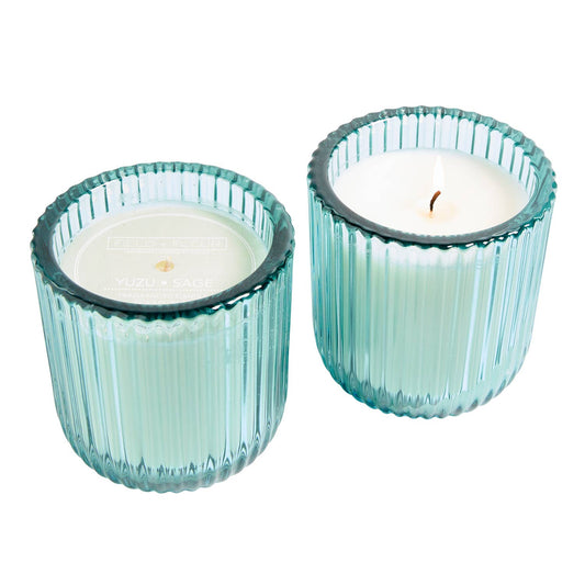 Yuzu Sage 1 Wick Candle In Colored Glass 8oz