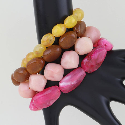 Multi Marble Stone Beaded Bracelet: FU