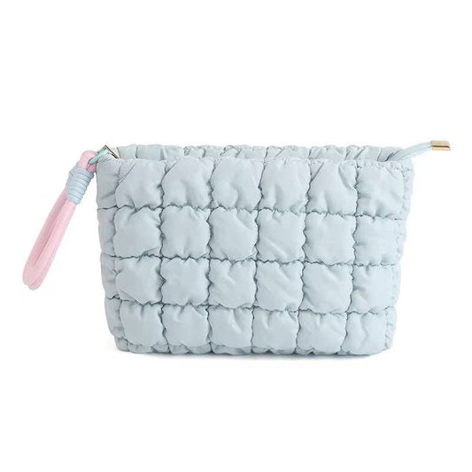 Spring Puff Cosmetic Bag: Blue