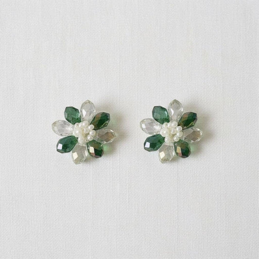 Mint Green Floral Drop Earrings