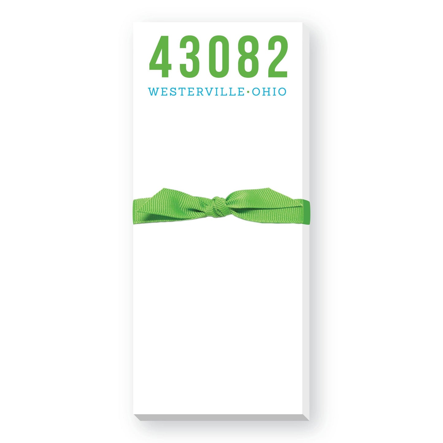 ZIP Code Block Skinnie Notepad: Green-06840