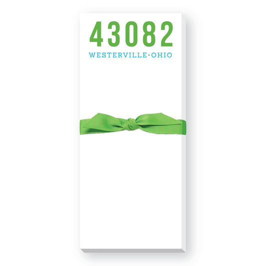 ZIP Code Block Skinnie Notepad: Green-06880