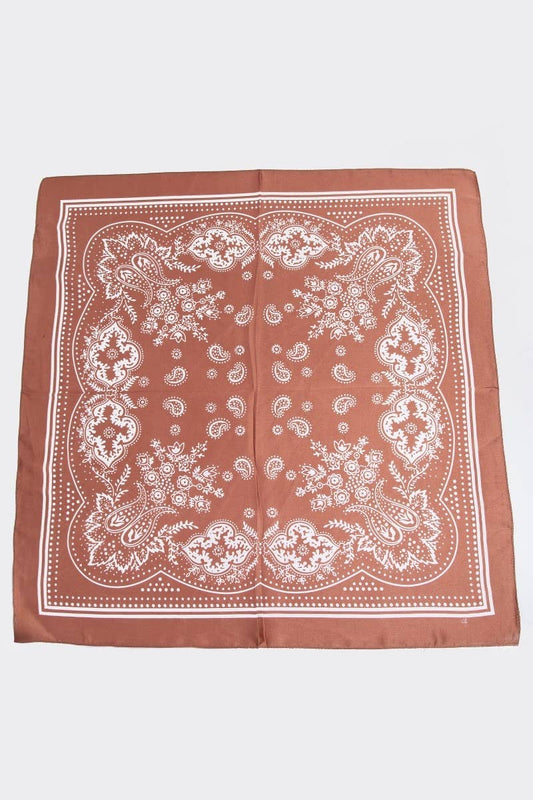 Light Paisley Design Square Bandana Scarf: TP
