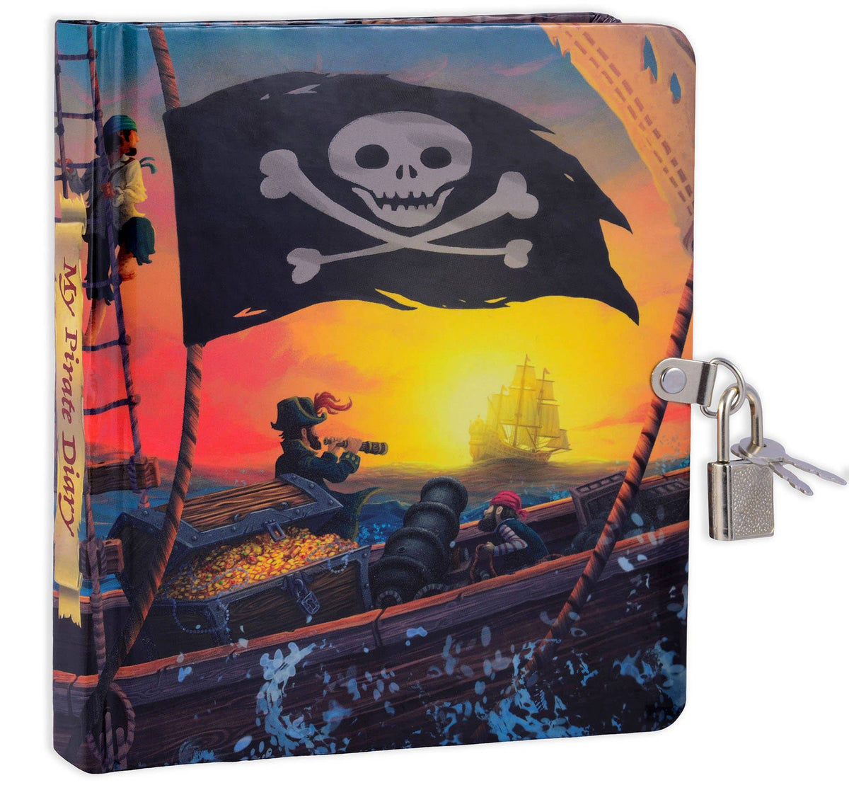 Pirate Ship Glow in the Dark Lock and Key Diary