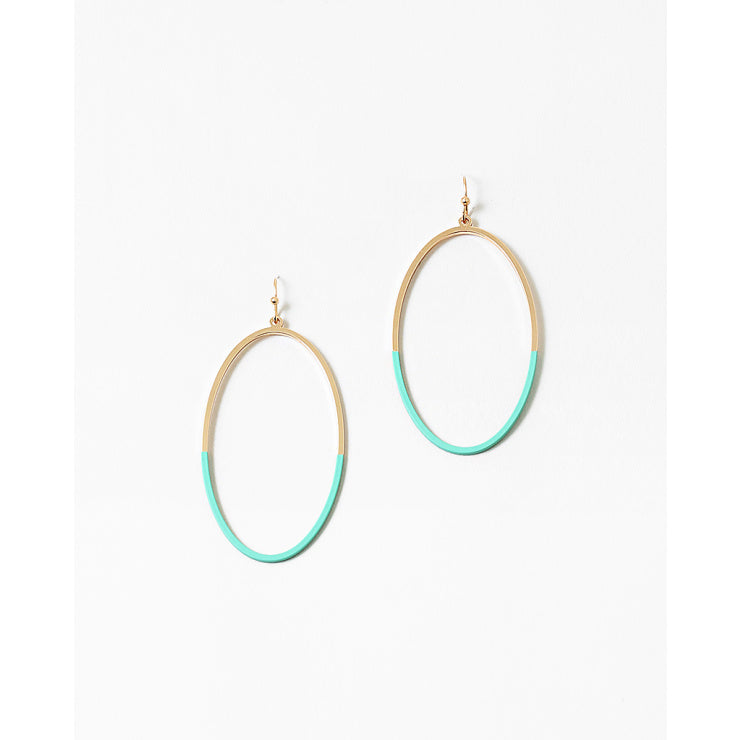 Delicate Mint Oval Hoops