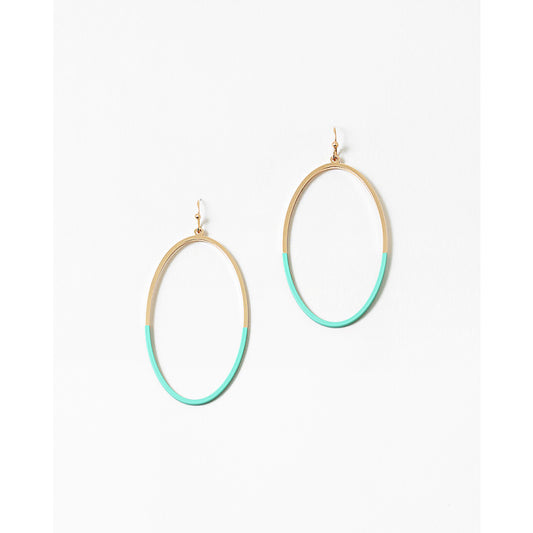 Delicate Mint Oval Hoops