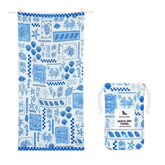 Dock & Bay Quick Dry Towels - Grecian Shores - GRS Certified: Large (63x35 in)