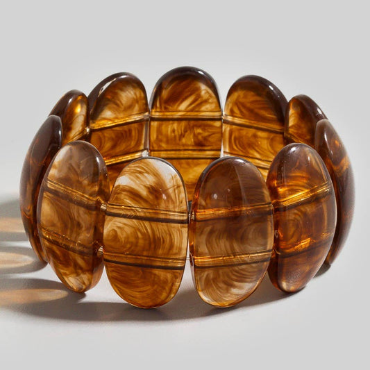 Marble Acrylic Ovals Elastic Bracelet: TO