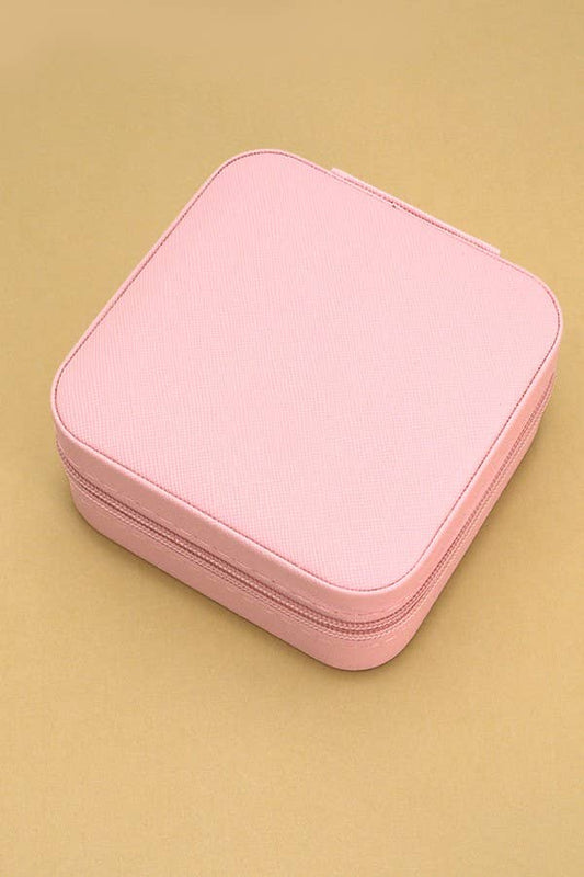 Jewelry Organizer Travel Box Case: Lt Pink