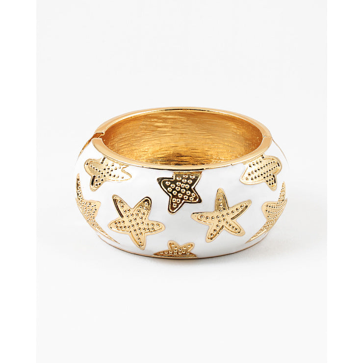 White Summer Starfish Bangle