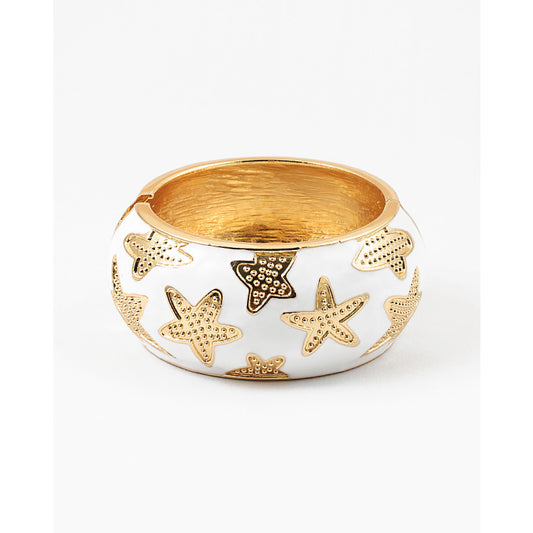 White Summer Starfish Bangle
