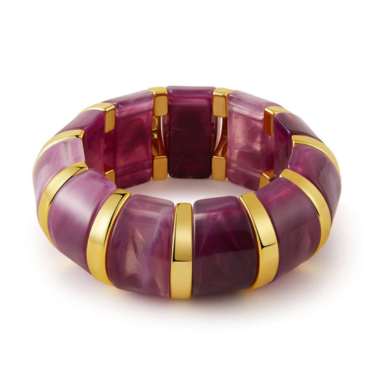 Geometric Bracelet: Purple & Gold