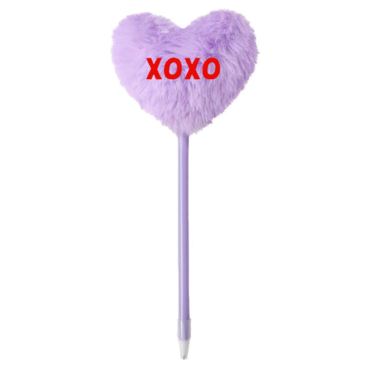 Valentine's Day Gift Pen | Purple XOXO Fuzzy Heart Pen