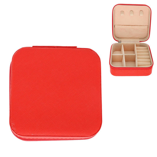 Monochromatic Pu Leather Jewelry Box : Red