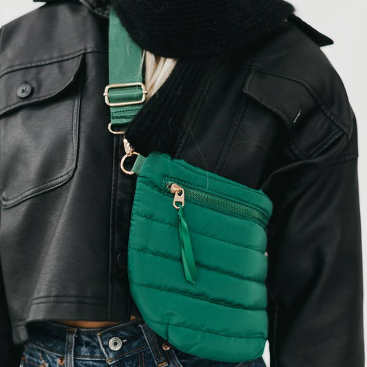 Jolie Puffer Belt Bag: Emerald