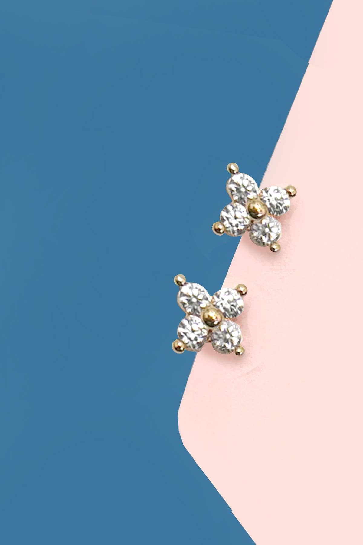 18k Stainless Steel Tarnish Free Stud Earrings | Crystal