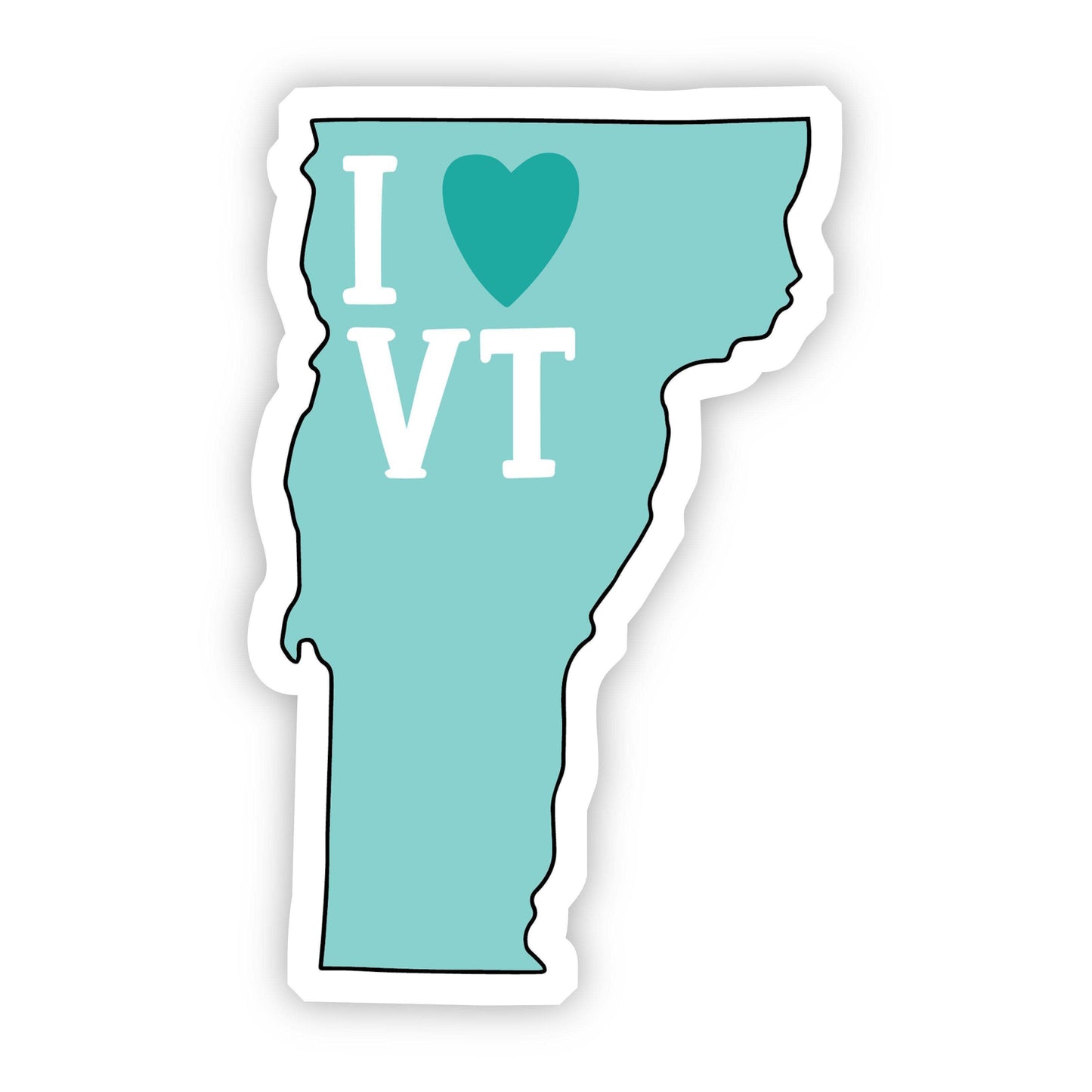 I Love Vermont Teal Sticker