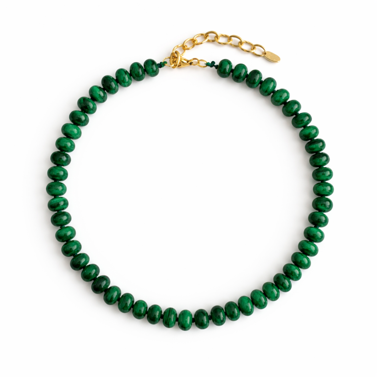 Refined Stone Bead Necklace – Timeless Everyday Accent: Malachite Green