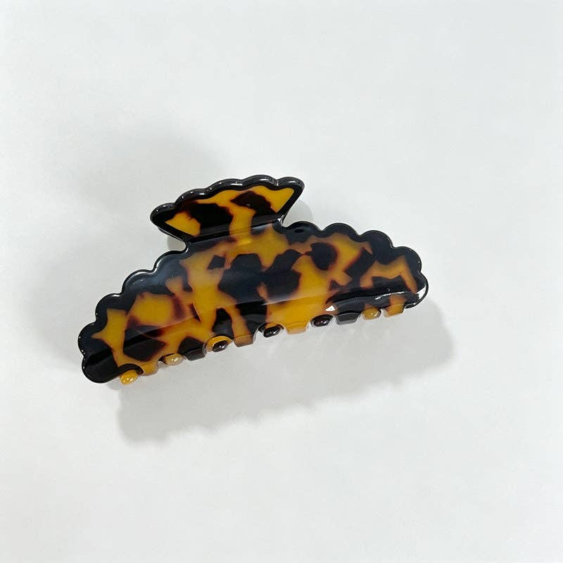 Marble Leaf Claw Clip: Coffee Tortoiseshell / F