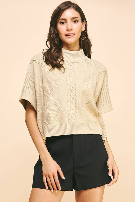 Mock Neck Sweater - Oatmeal