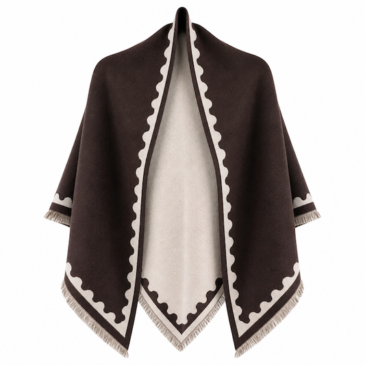Scalloped Edge Elegance Triangle Wrap: 07 BRN