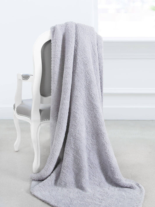 Plush Chenille Knit™ Throw: Silver