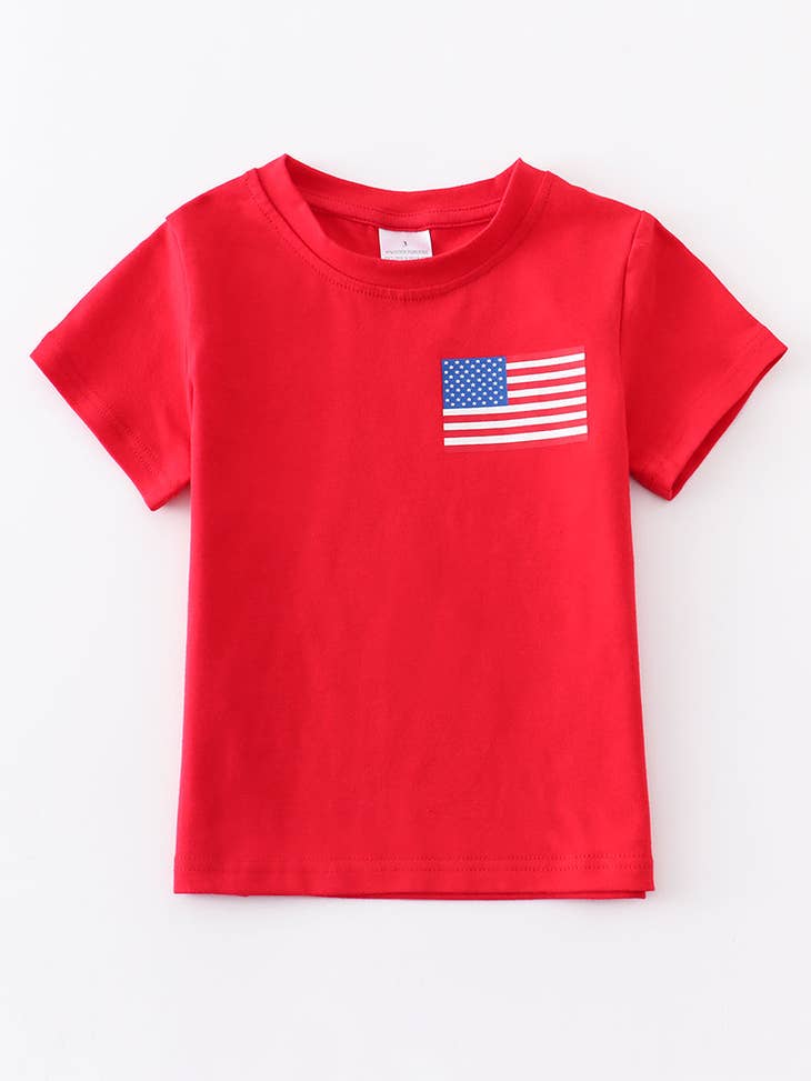 Red flag boy top