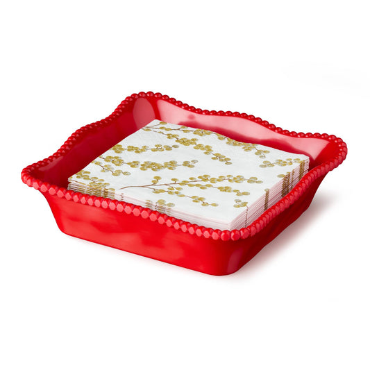 Perlette Red HW Melamine Cocktail Napkin Holder