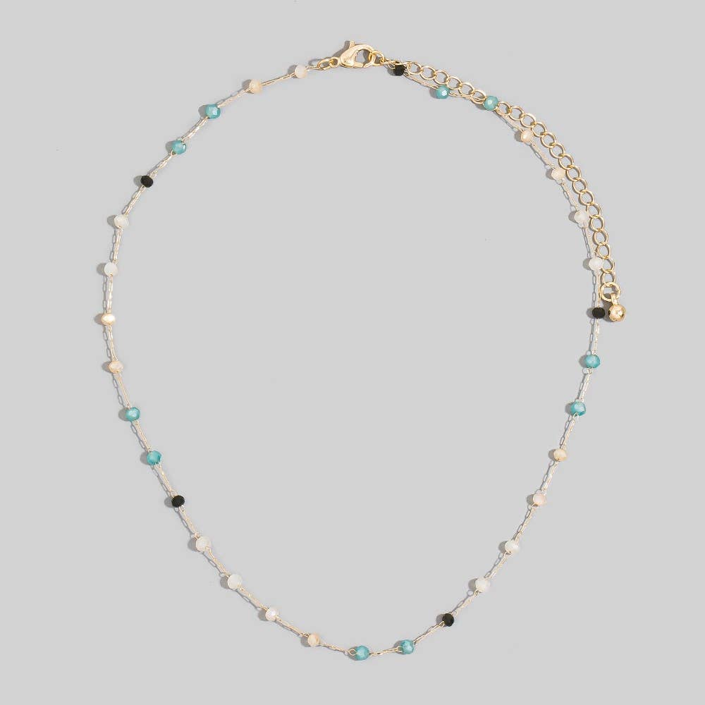 Assorted Dainty Bead Station Chain Necklace: GDMT3