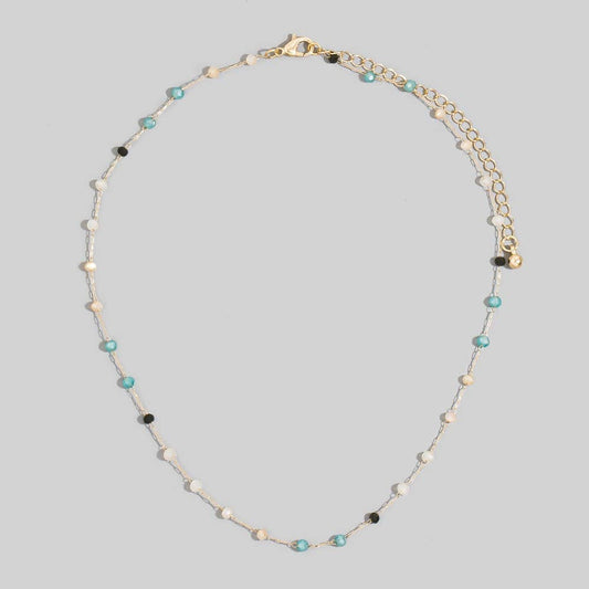 Assorted Dainty Bead Station Chain Necklace: GDMT3