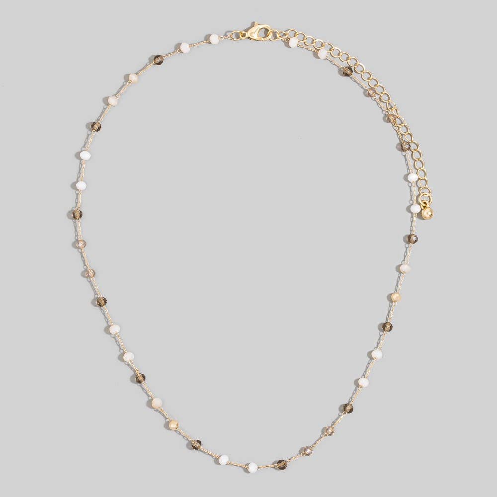 Assorted Dainty Bead Station Chain Necklace: GDBR2