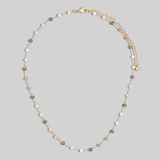 Assorted Dainty Bead Station Chain Necklace: GDBR2