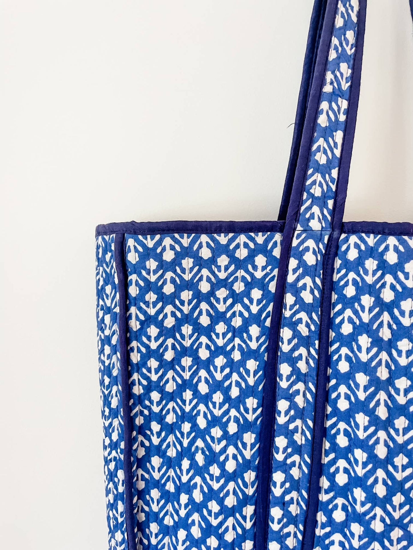 Petite Bloom Block Print Tote Bag