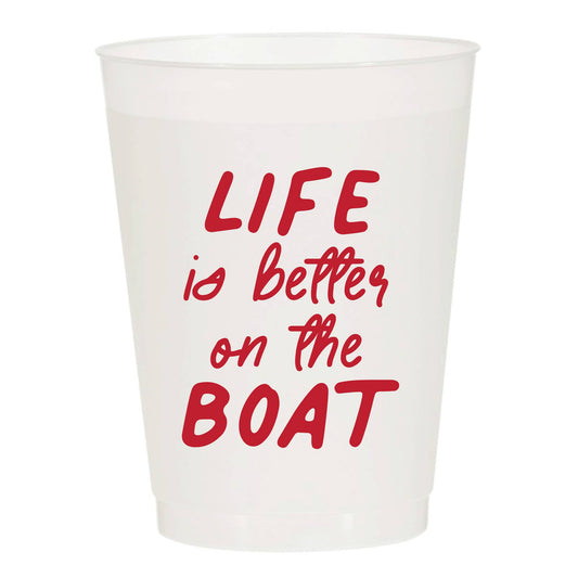 Life is Better on The Boat Frosted Cups- Summer