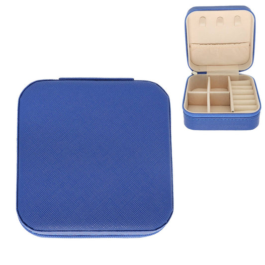 Monochromatic Pu Leather Jewelry Box : Royal Blue