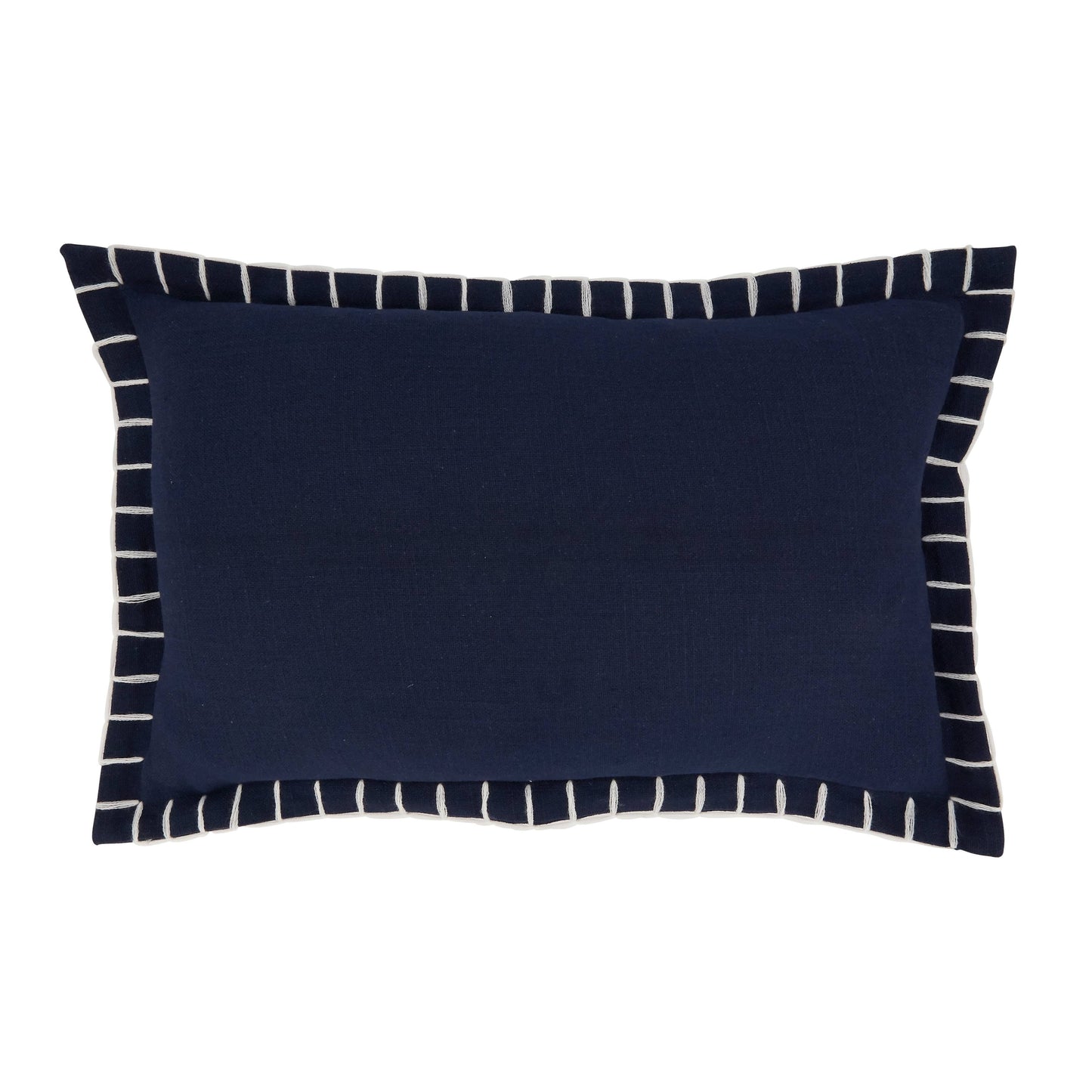 Chunky Whip Stitch Pillow: Navy Blue / Poly Filled / 12"x20"