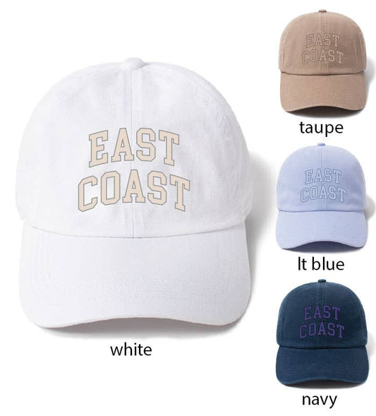 East Coast Tonal Embroidery Hat.: White.