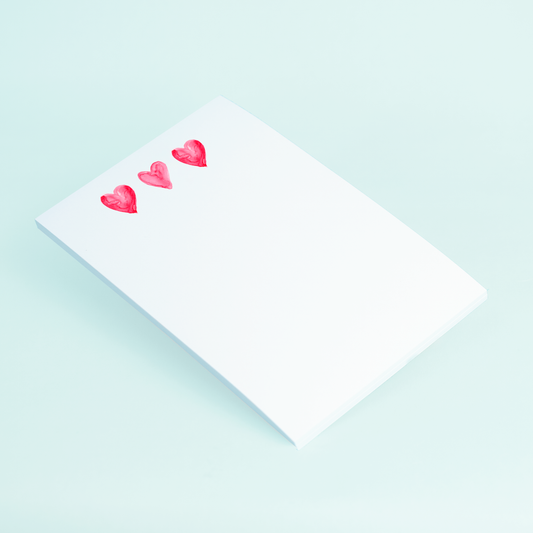 3 Pink Hearts Notepad