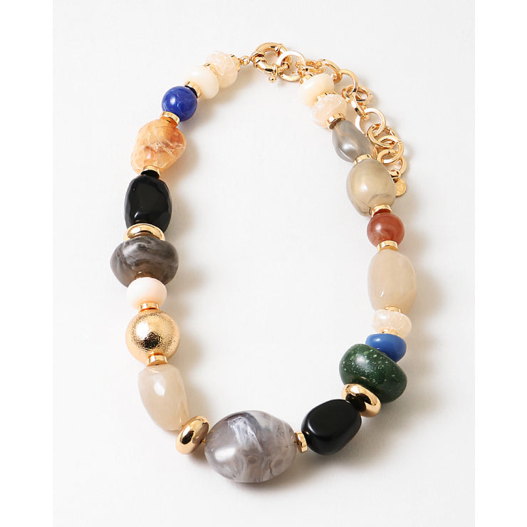 Grey & Navy Natural Stone Necklace