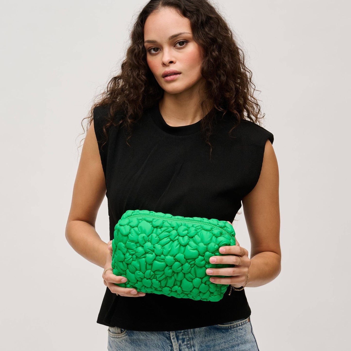 Flora Pop - Nylon Cosmetic Pouch: Kelly Green