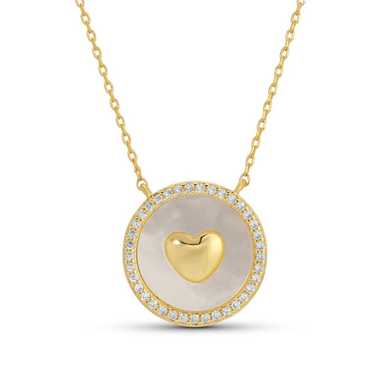 Shimmer & Shine Heart Accented Necklace: Gold
