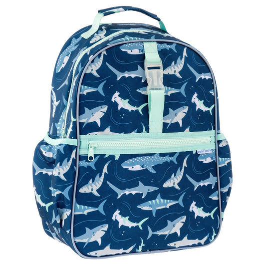 Classic All Over Print Backpacks: Navy Shark