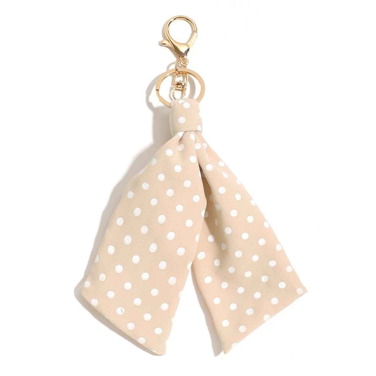 Polka‑Dot Bow‑Knot Keychain Bag Charm: Yellow / M
